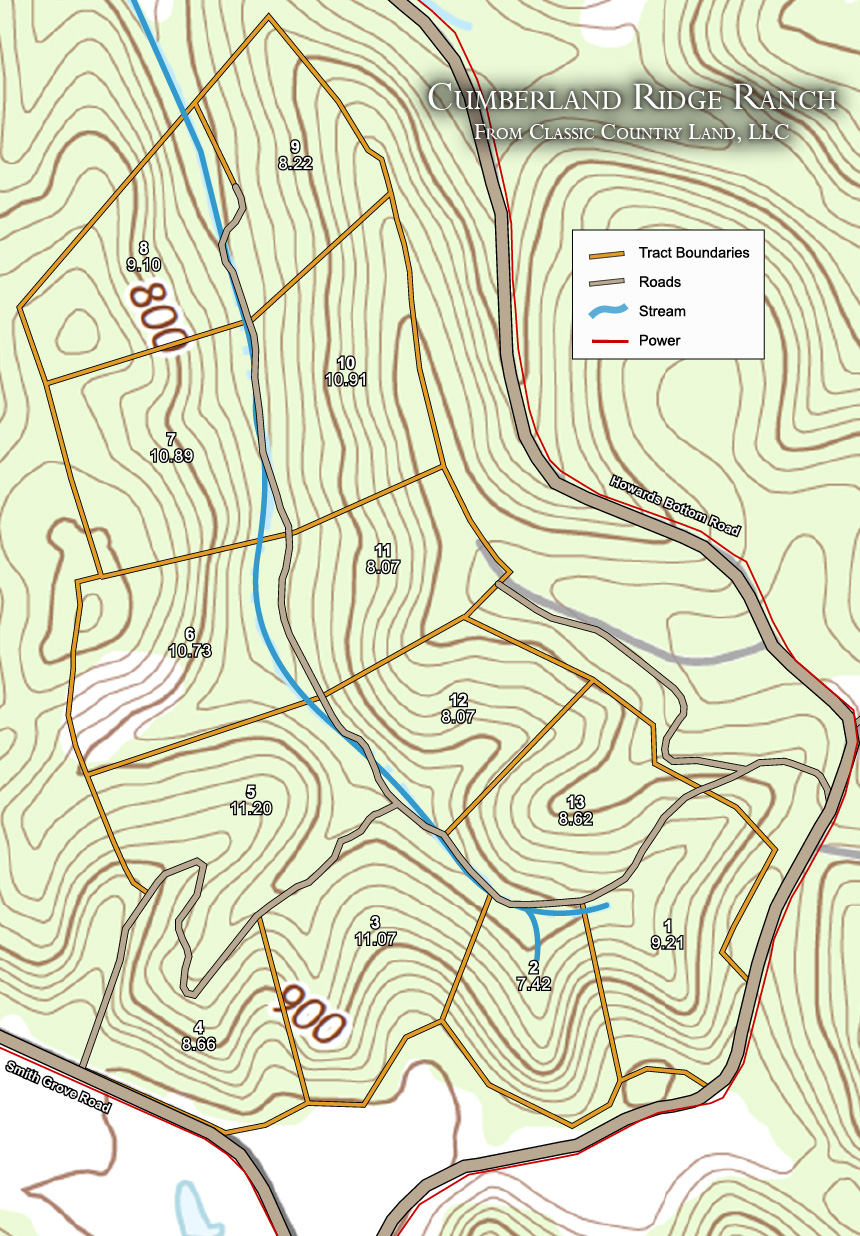 Cumberland Ridge Ranch topographic plat map