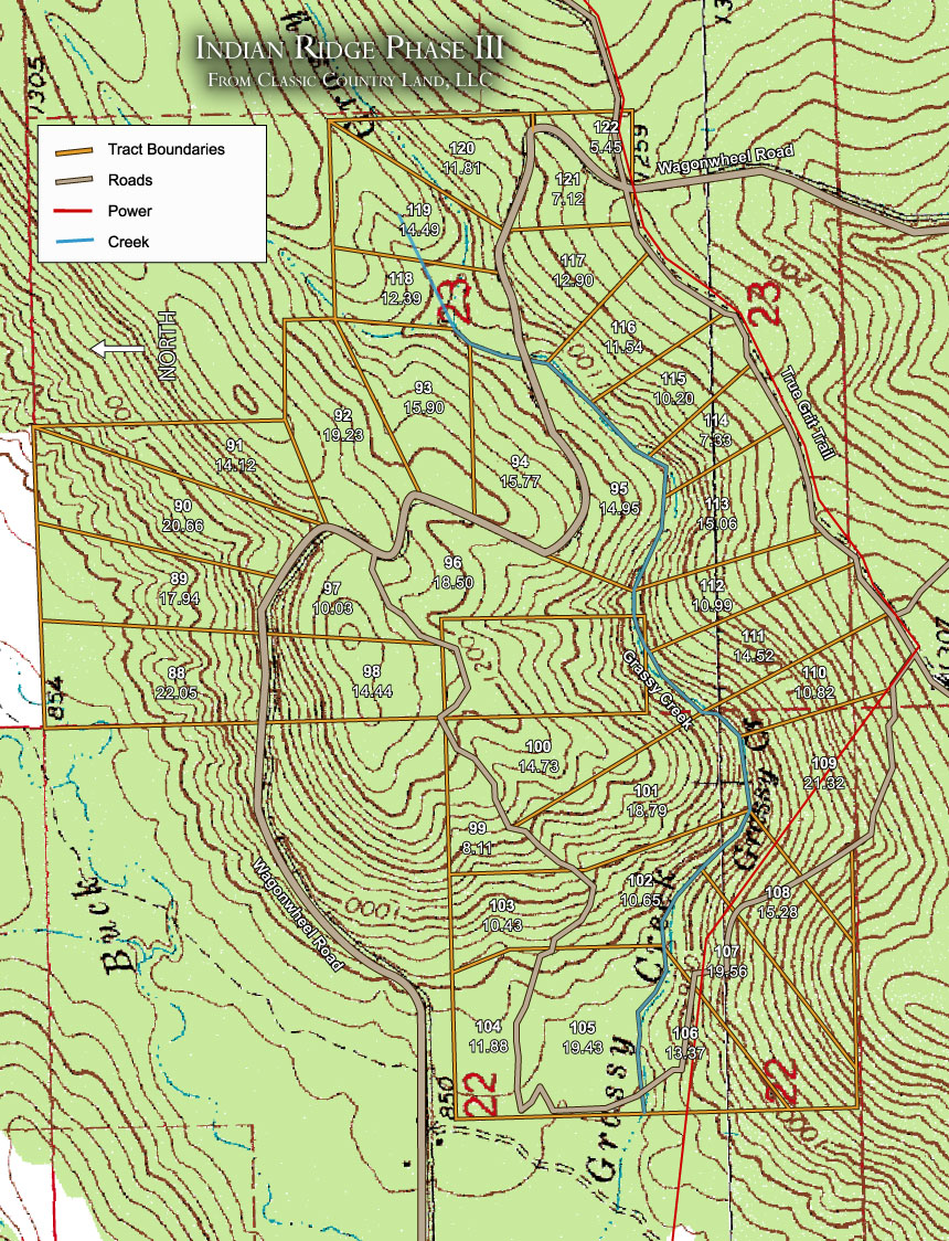 Indian Ridge – Phase III topographic plat map