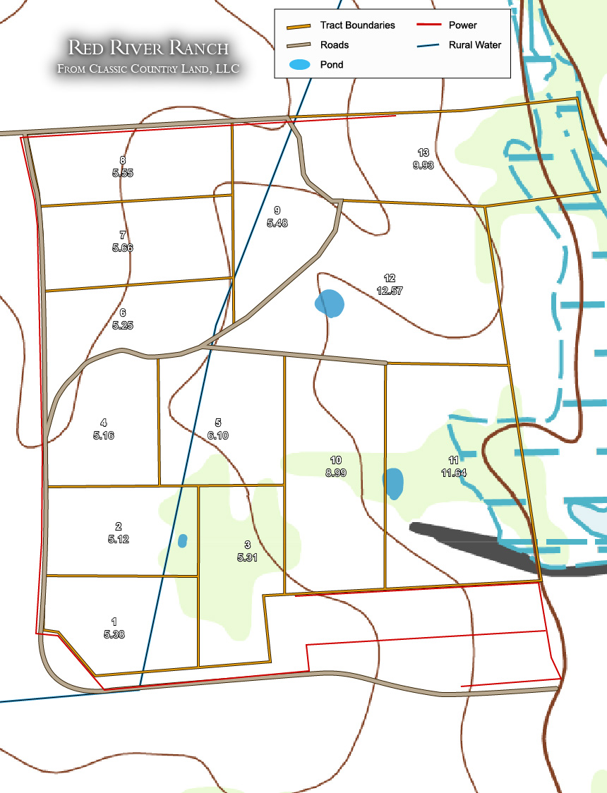 Red River Ranch topographic plat map