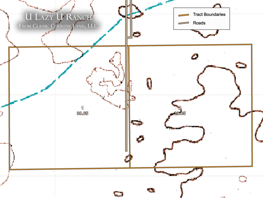 U Lazy U Ranch topographic plat map