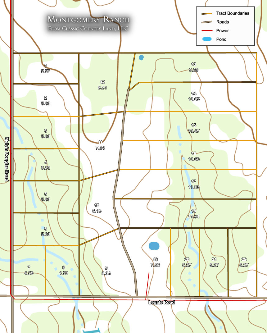 Montgomery Ranch topographic plat map
