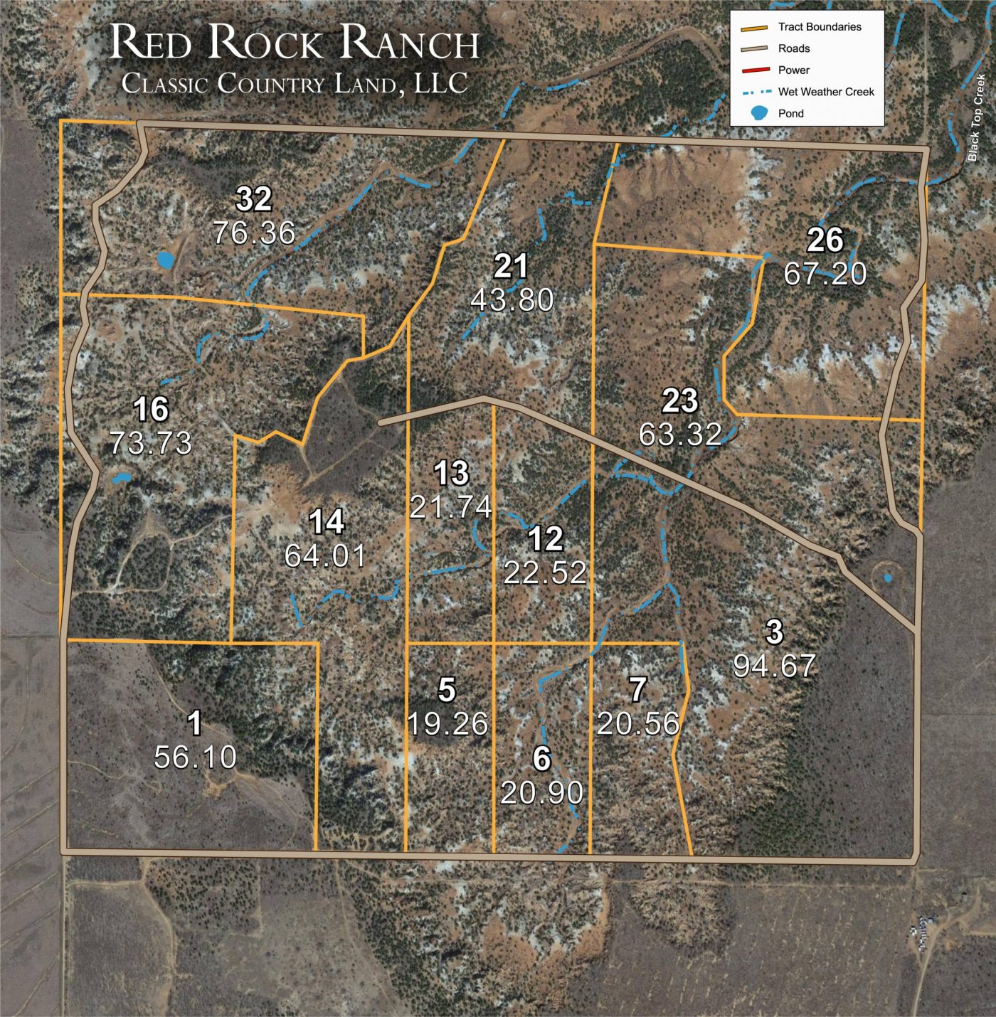 Red Rock Ranch satellite plat map