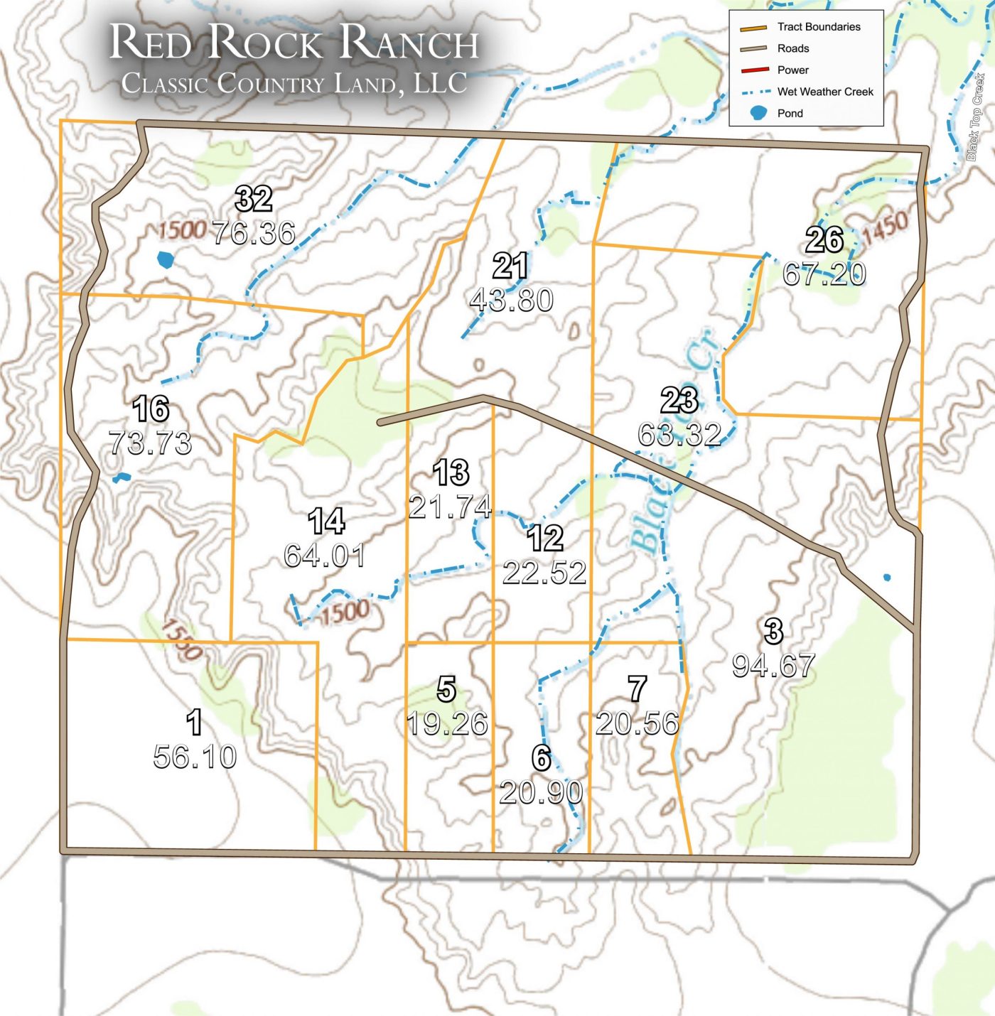 Red Rock Ranch topographic plat map