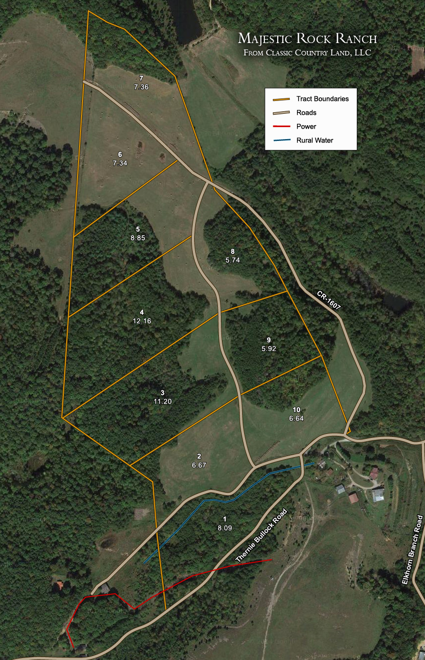 Majestic Rock Ranch satellite plat map