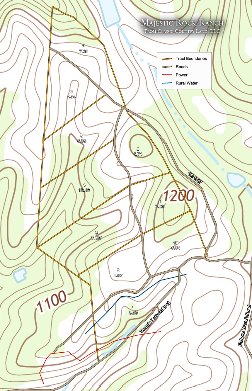 Majestic Rock Ranch topographic plat map
