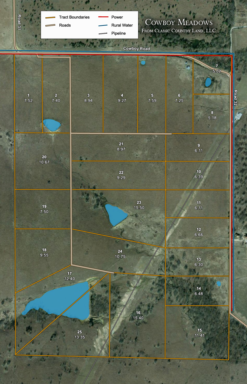 Cowboy Meadows satellite plat map