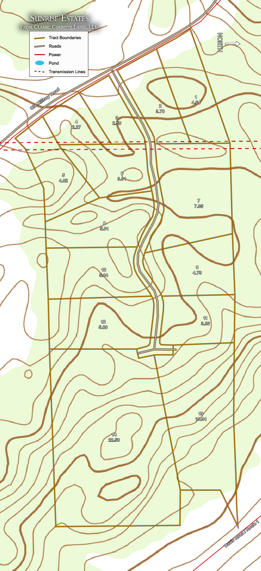 Sunrise Estates topographic plat map