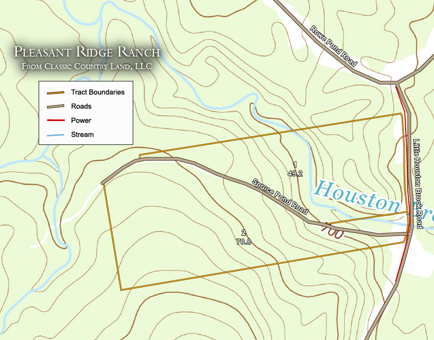 Pleasant Ridge Ranch topographic plat map