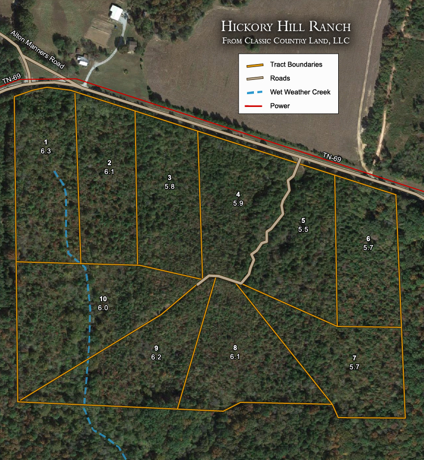 Hickory Hill Ranch satellite plat map