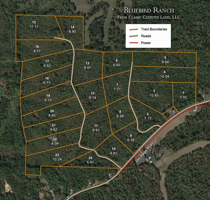 Bluebird Ranch satellite plat map