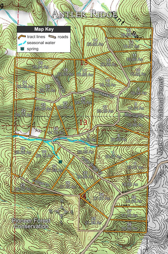 Antler Ridge topographic plat map
