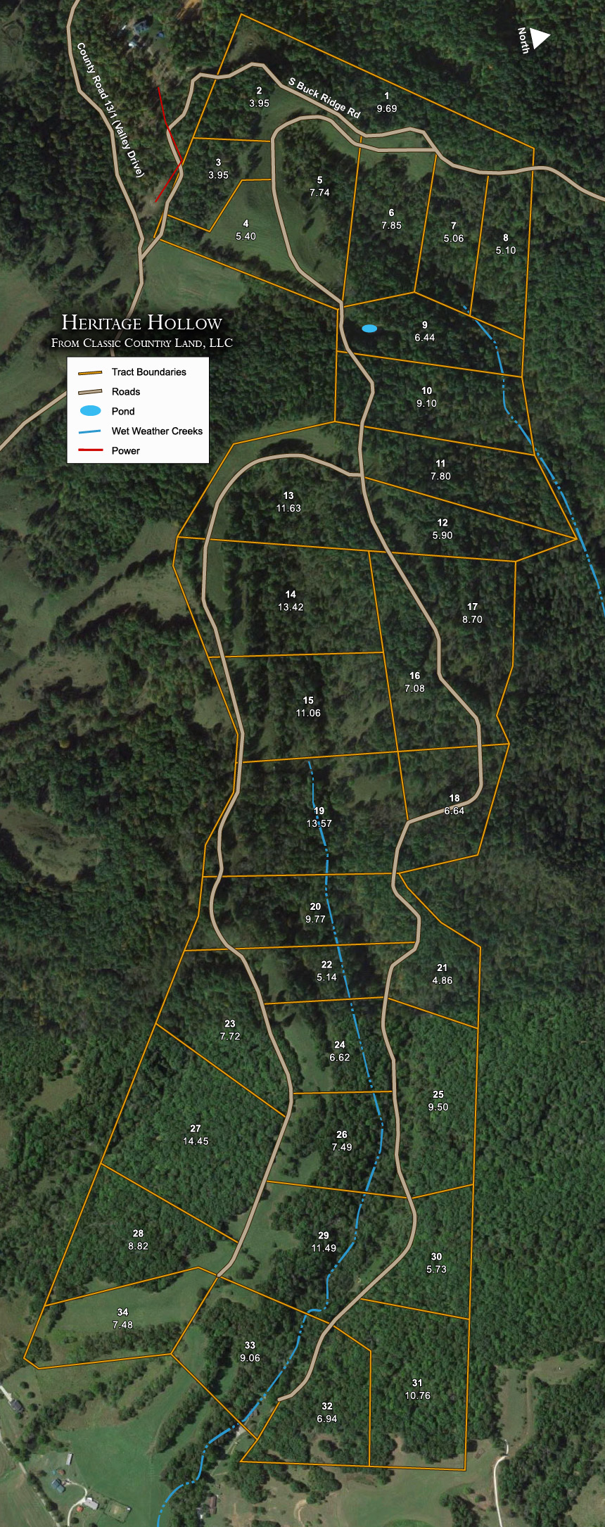Heritage Hollow satellite plat map