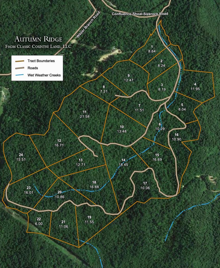 Autumn Ridge satellite plat map