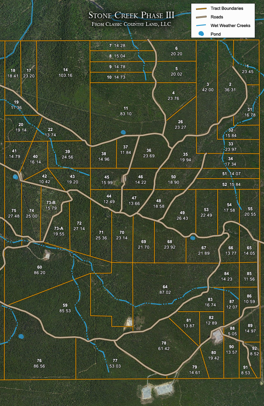 Stone Creek Phase III satellite plat map