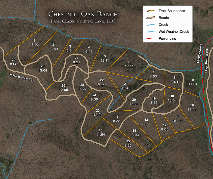 Chestnut Oak Ridge satellite plat map