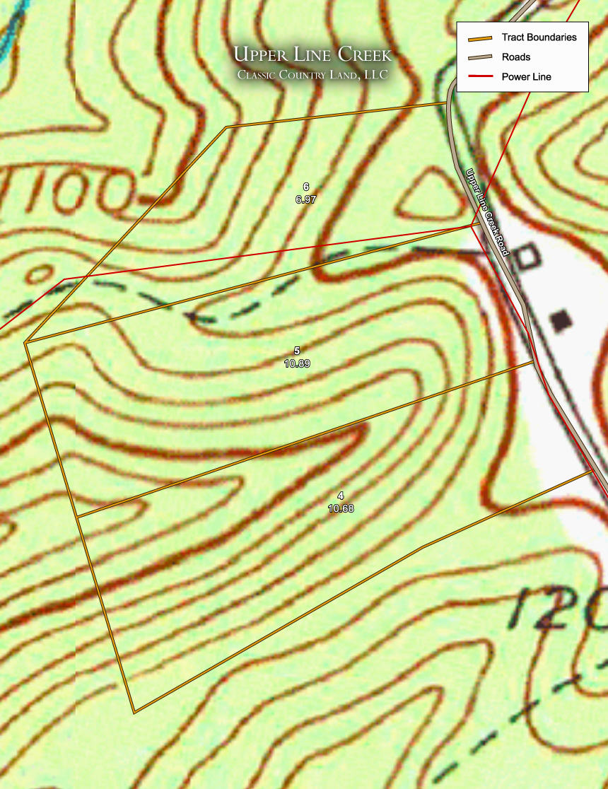 Upper Line Creek topographic plat map