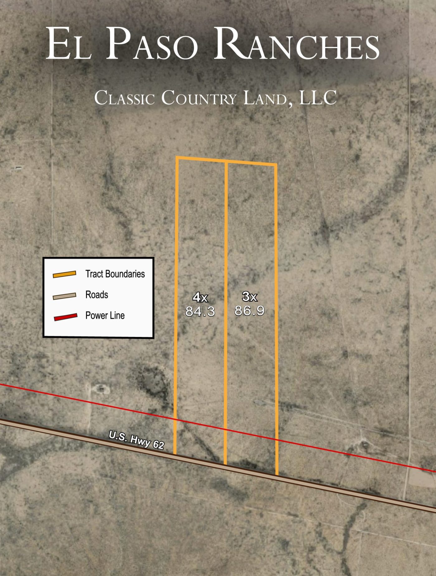 El Paso Ranches satellite plat map