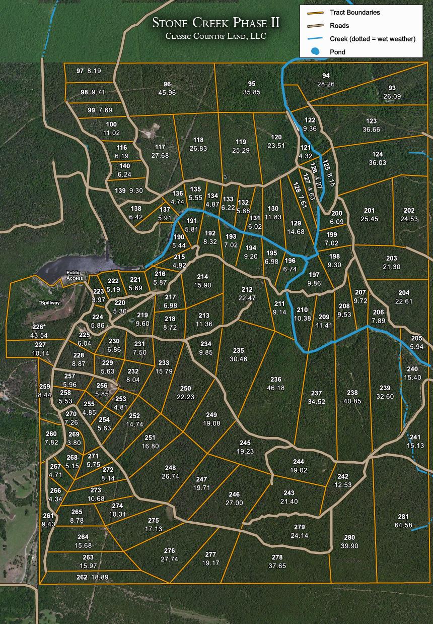 Stone Creek Phase II satellite plat map