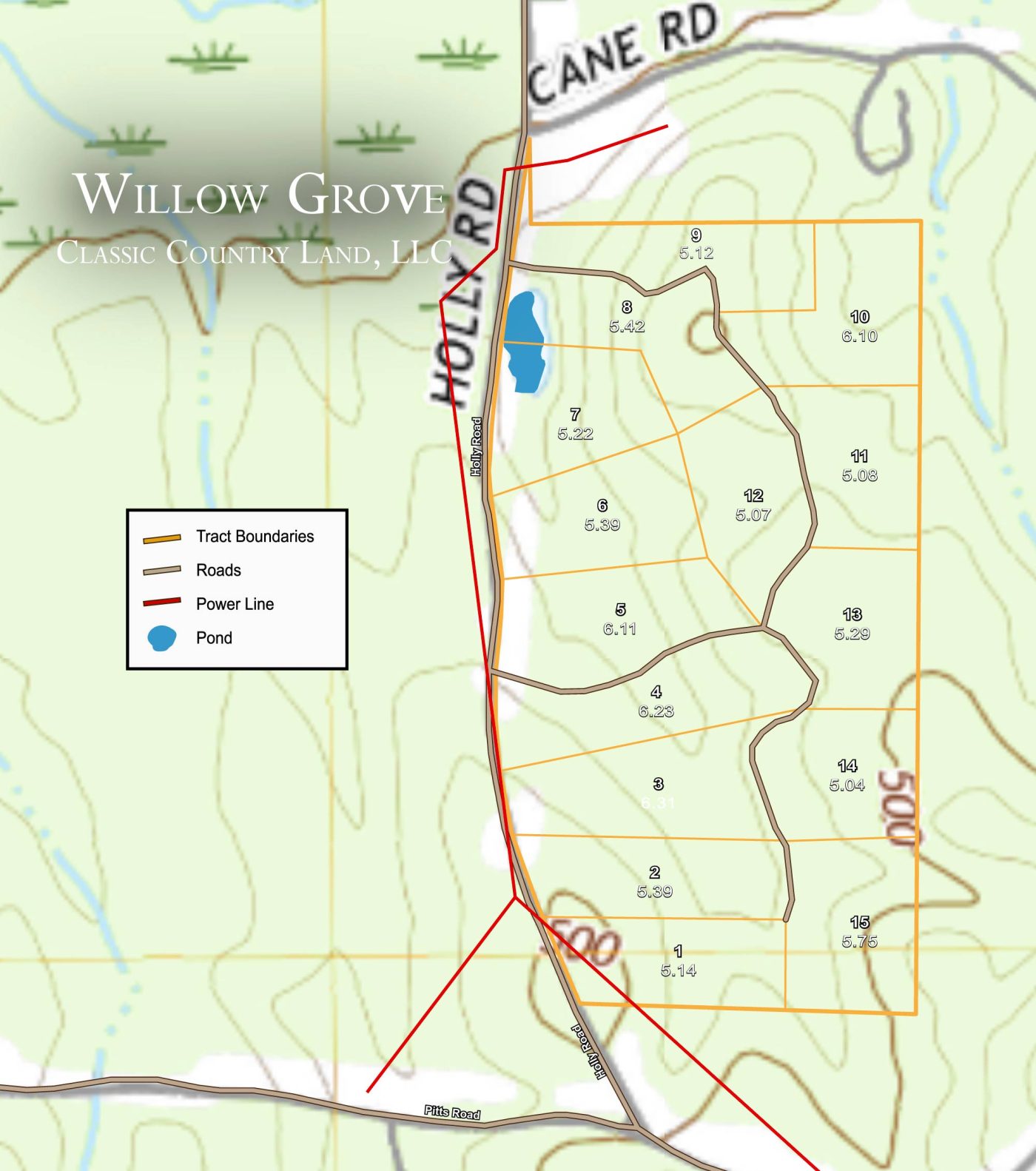Willow Grove topographic plat map