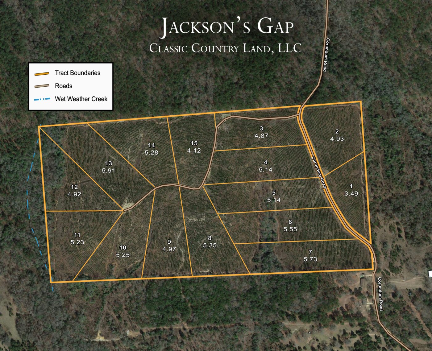 Jackson’s Gap satellite plat map