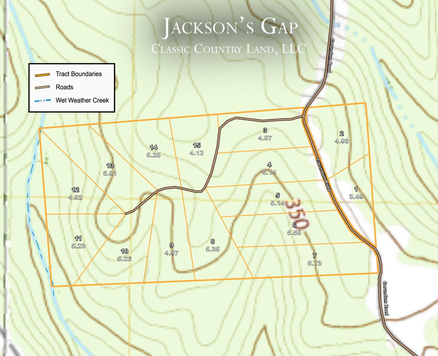 Jackson’s Gap topographic plat map