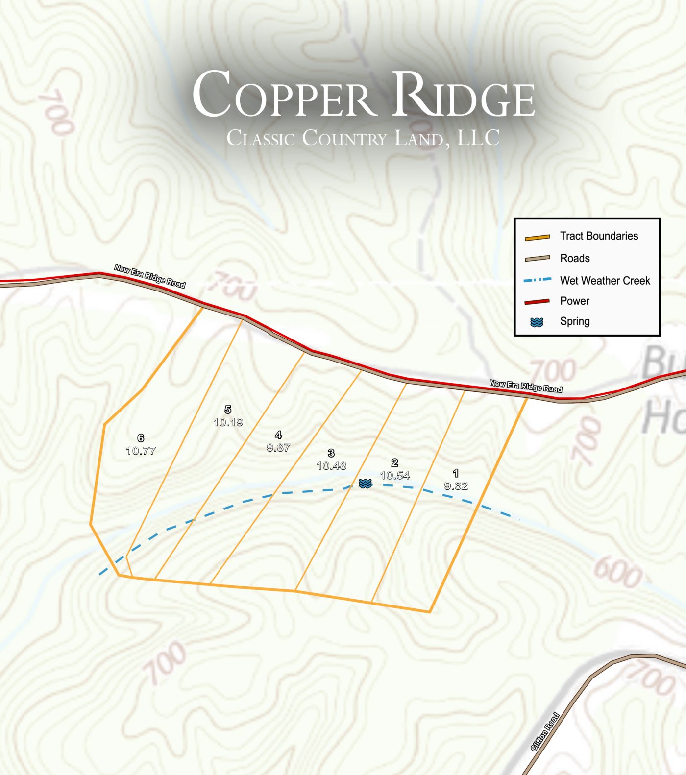 Copper Ridge topographic plat map