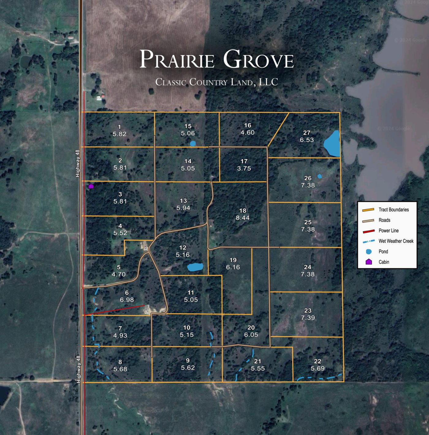 Prairie Grove satellite plat map