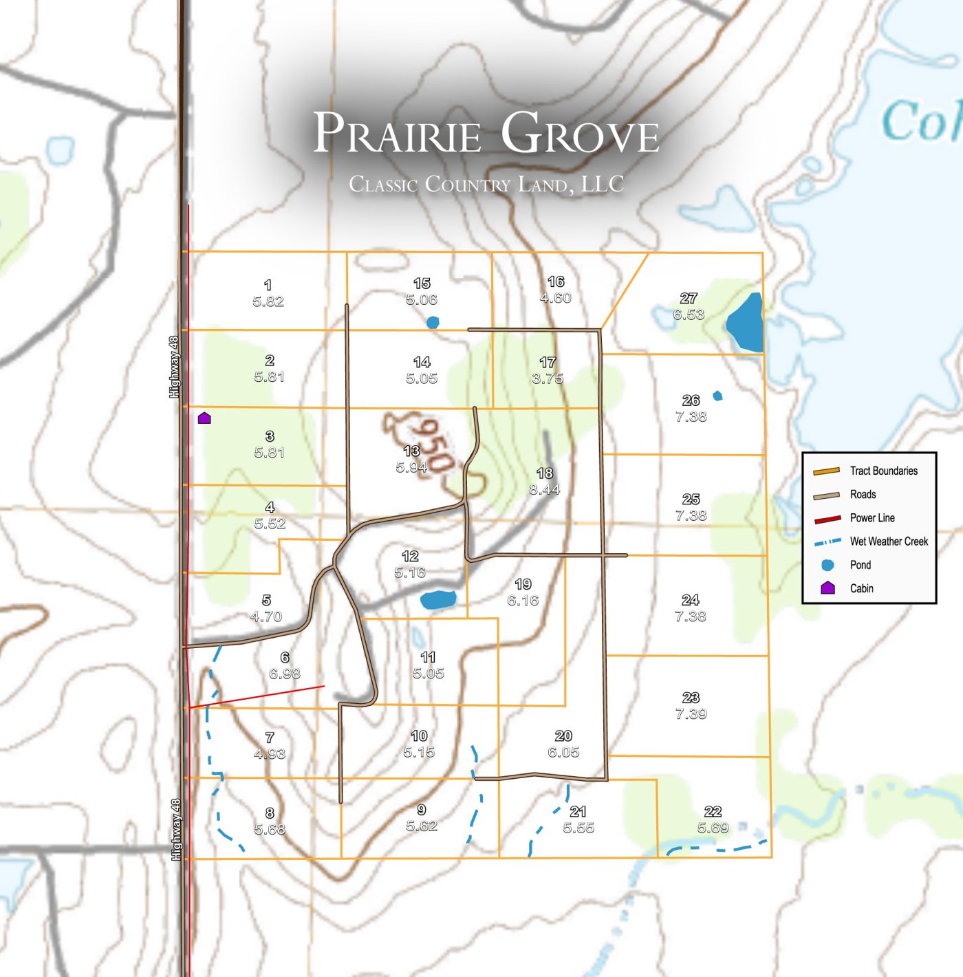 Prairie Grove topographic plat map