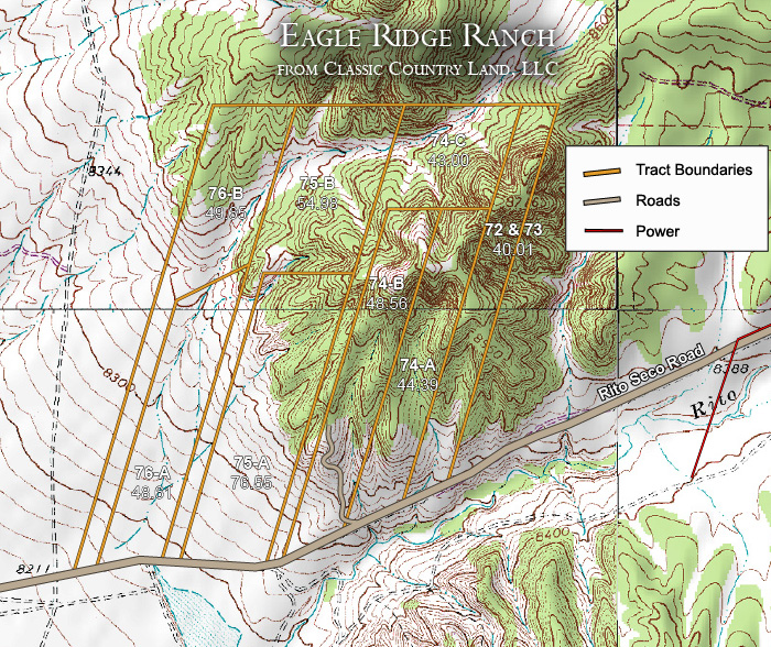 Eagle Ridge Ranch topographic plat map