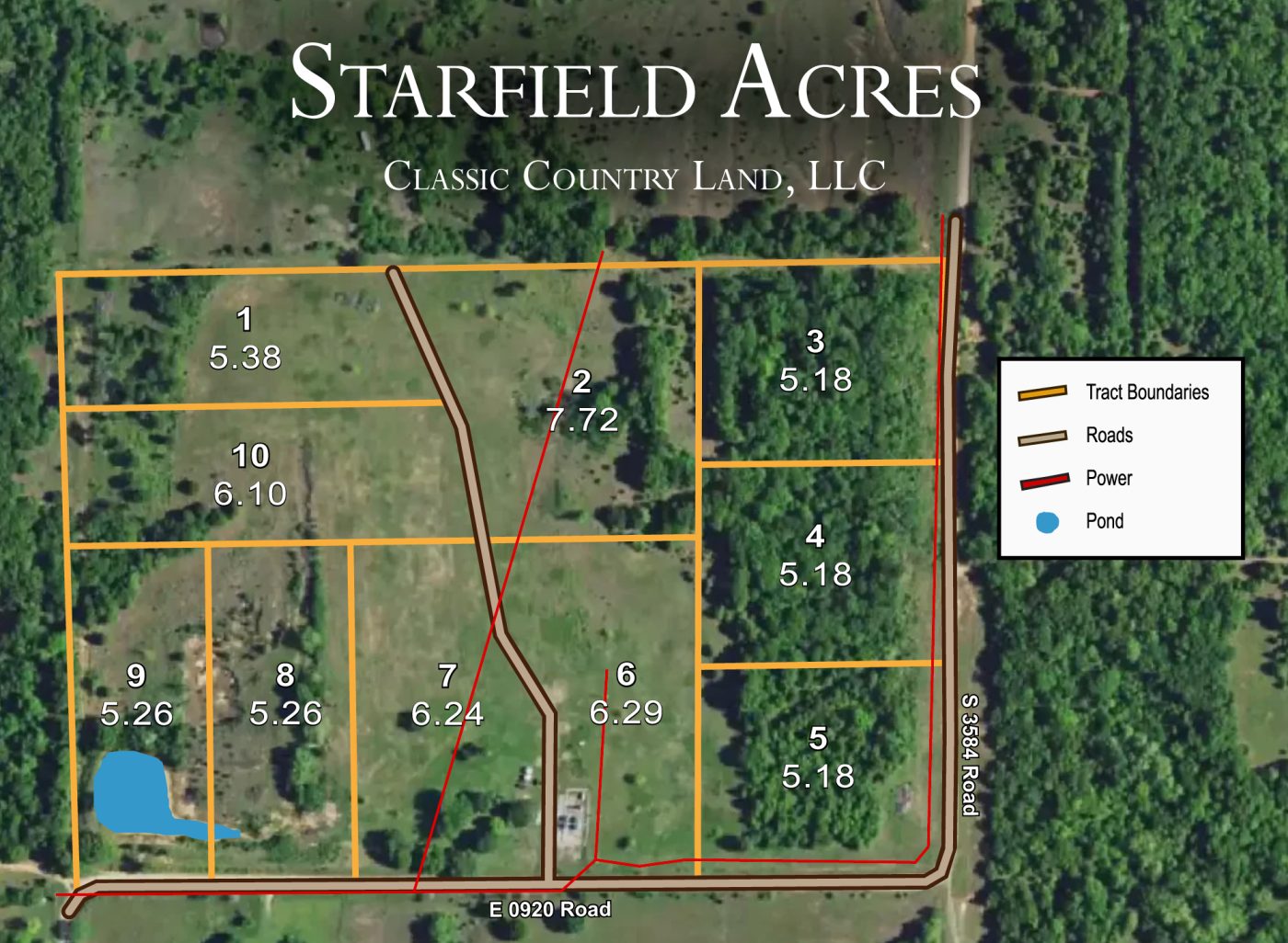 Starfield Acres satellite plat map