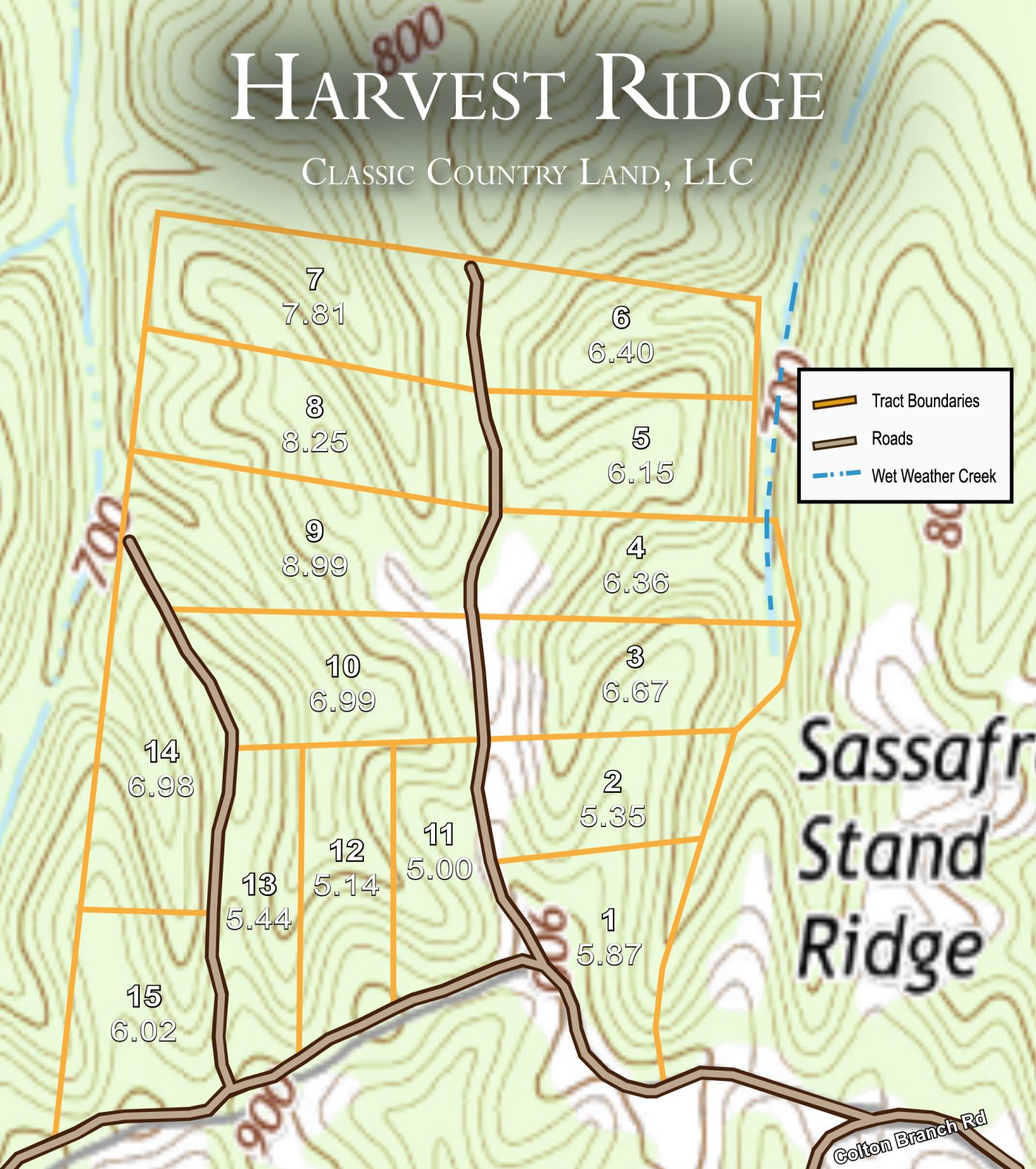 Harvest Ridge topographic plat map