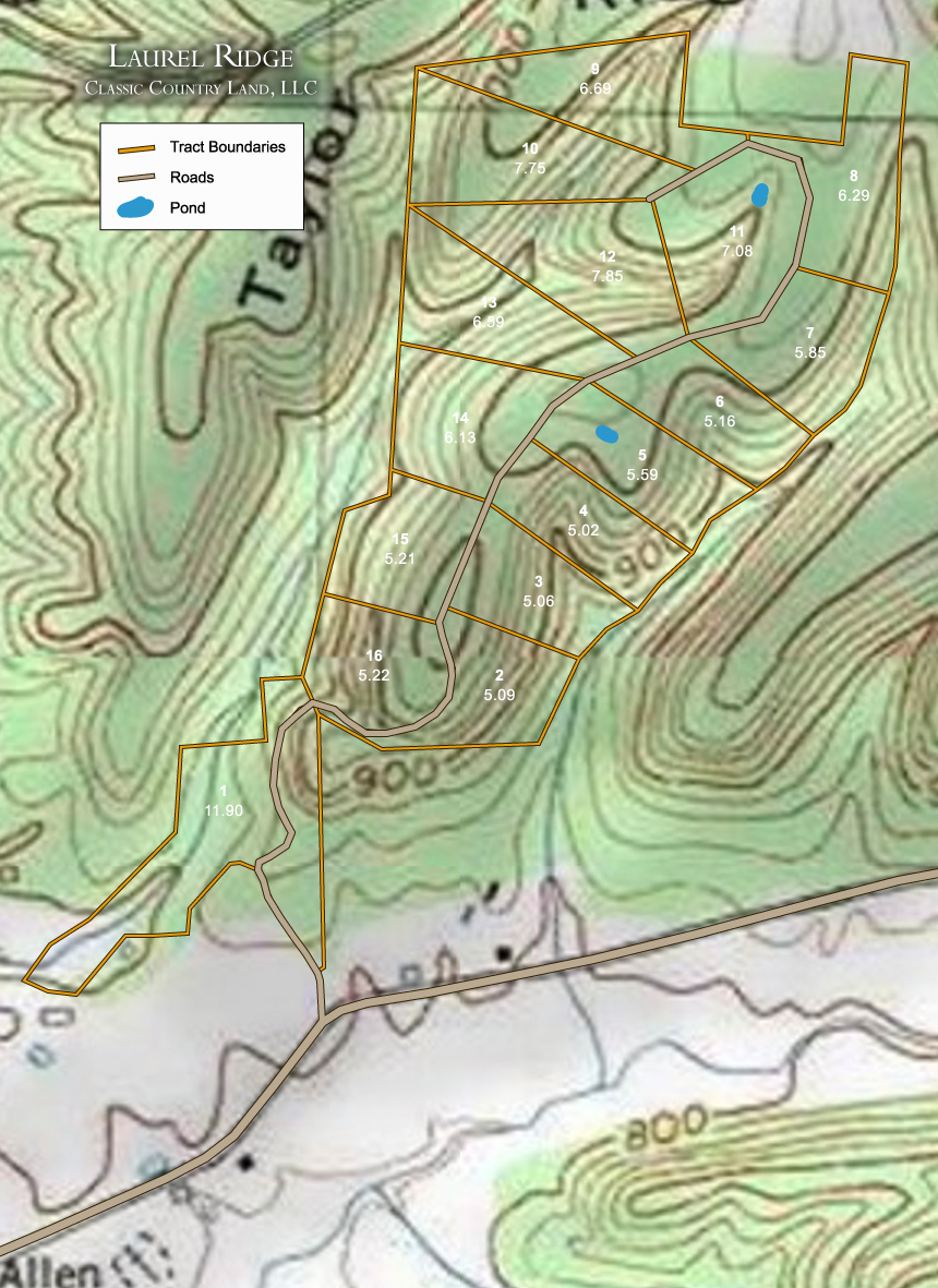 Laurel Ridge topographic plat map