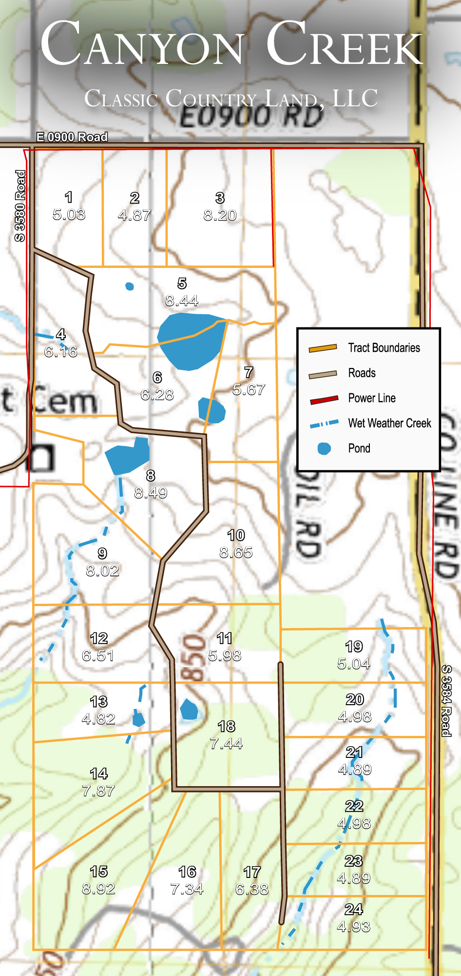 Canyon Creek topographic plat map