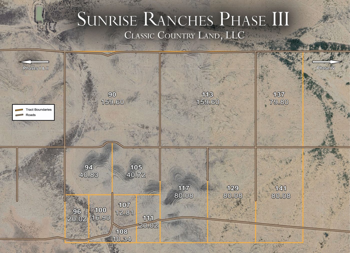 Sunrise Ranches Phase III satellite plat map