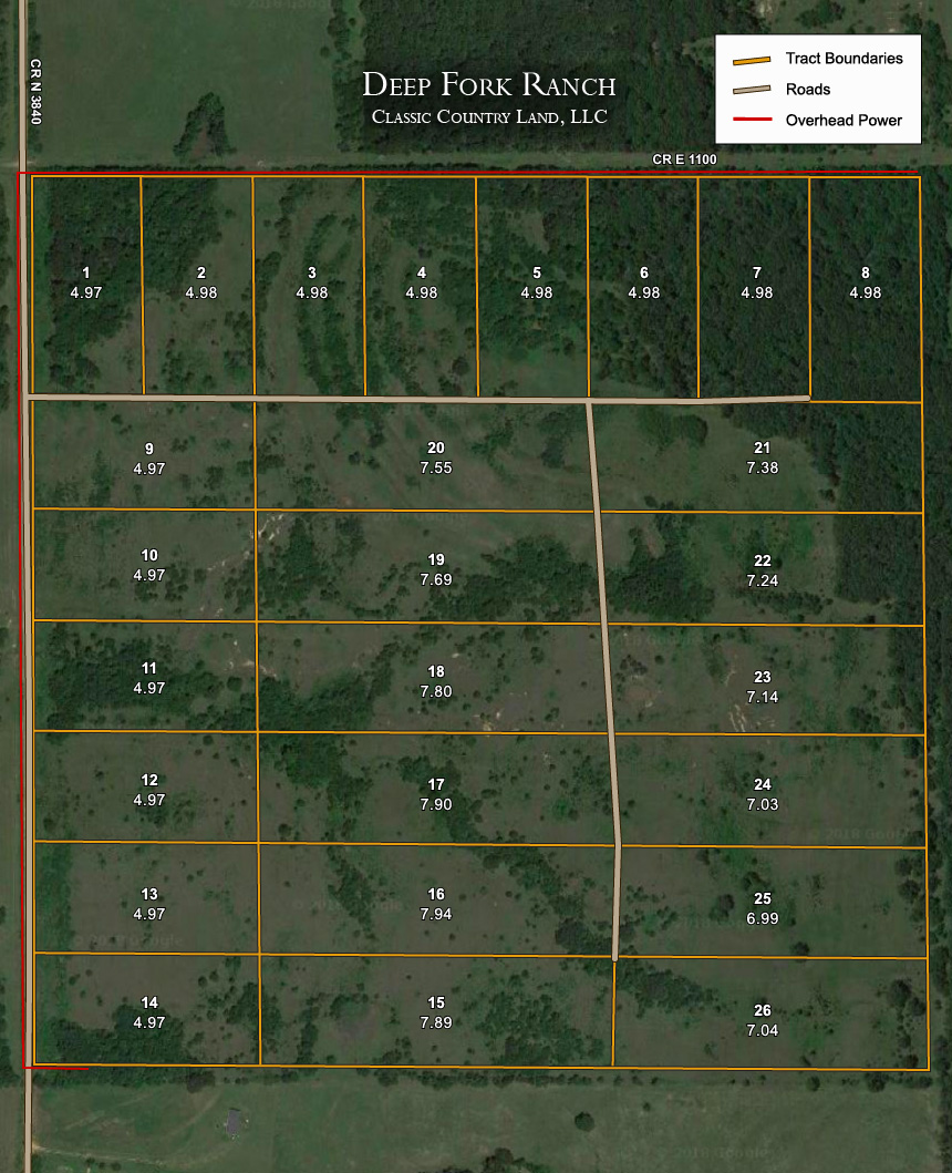 Deep Fork Ranch satellite plat map