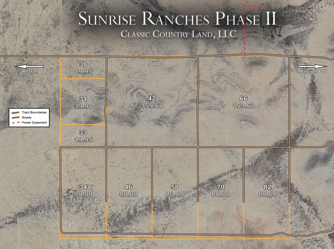 Sunrise Ranches Phase II satellite plat map