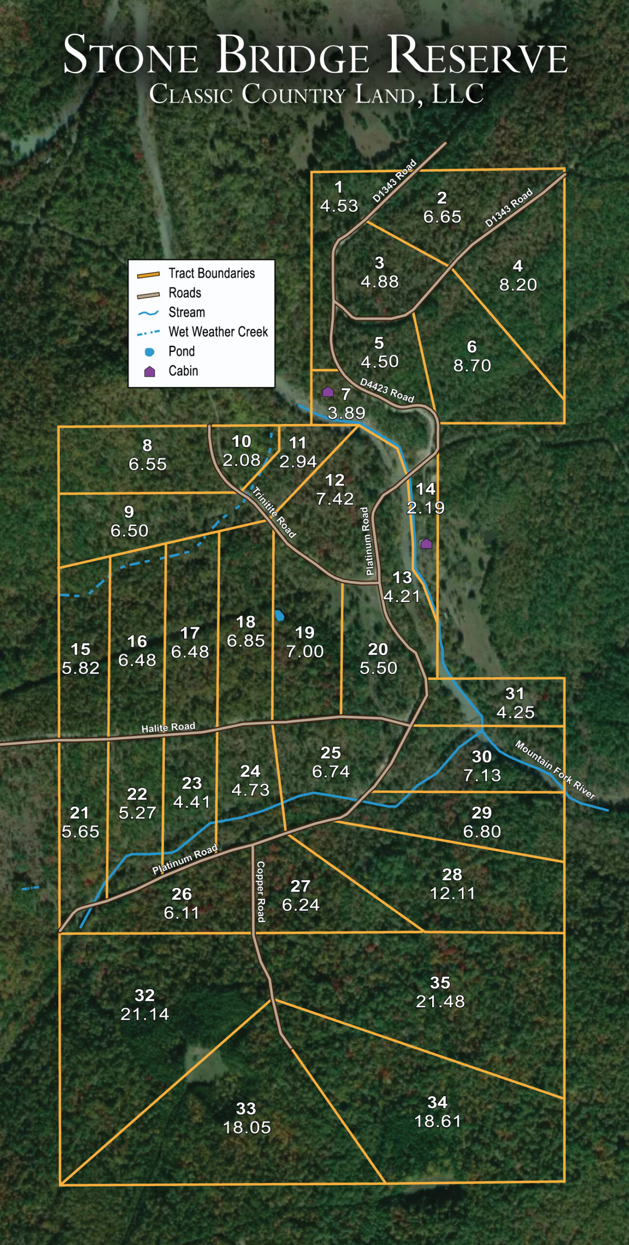 Stone Bridge Reserve satellite plat map