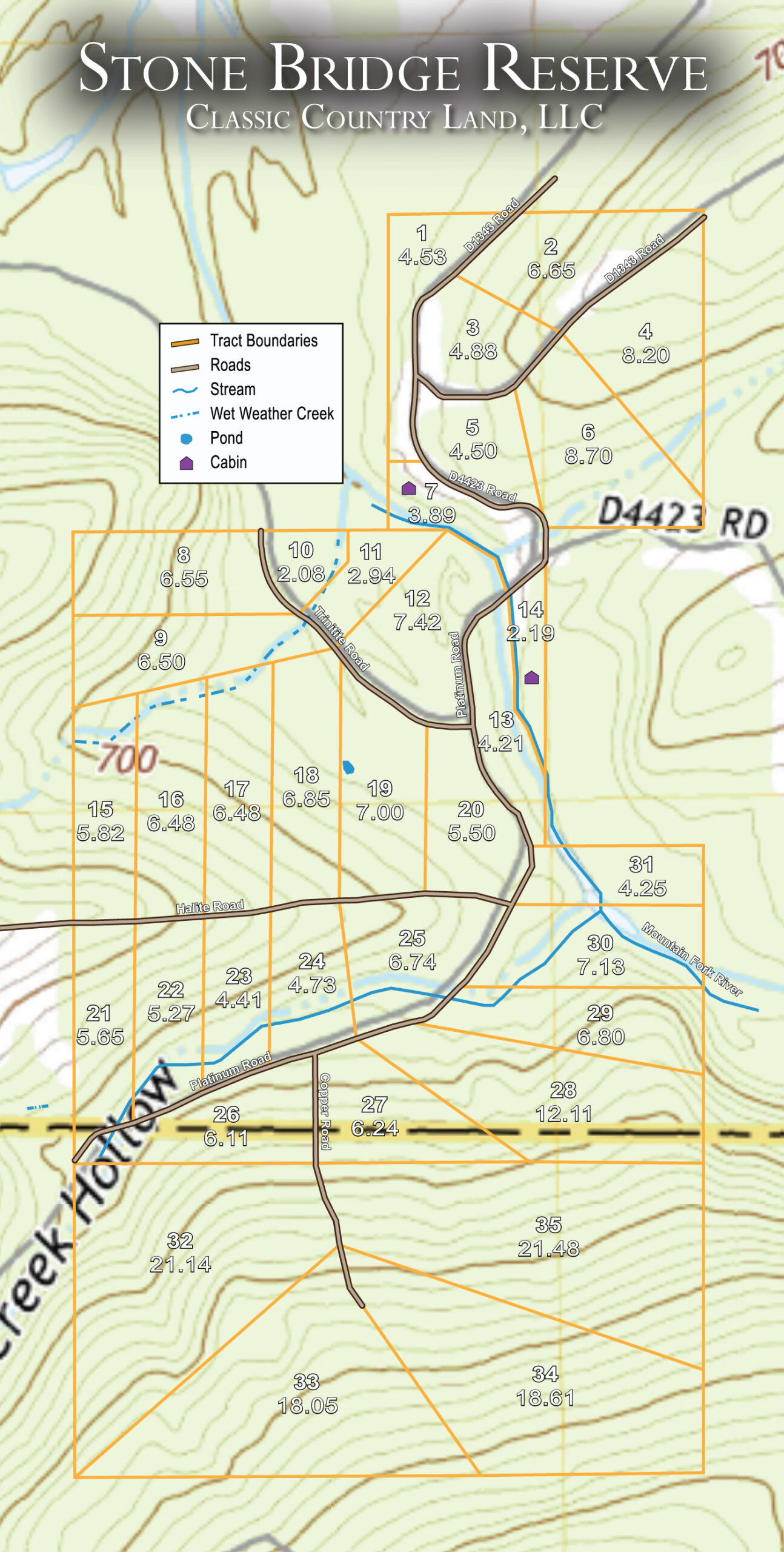 Stone Bridge Reserve topographic plat map