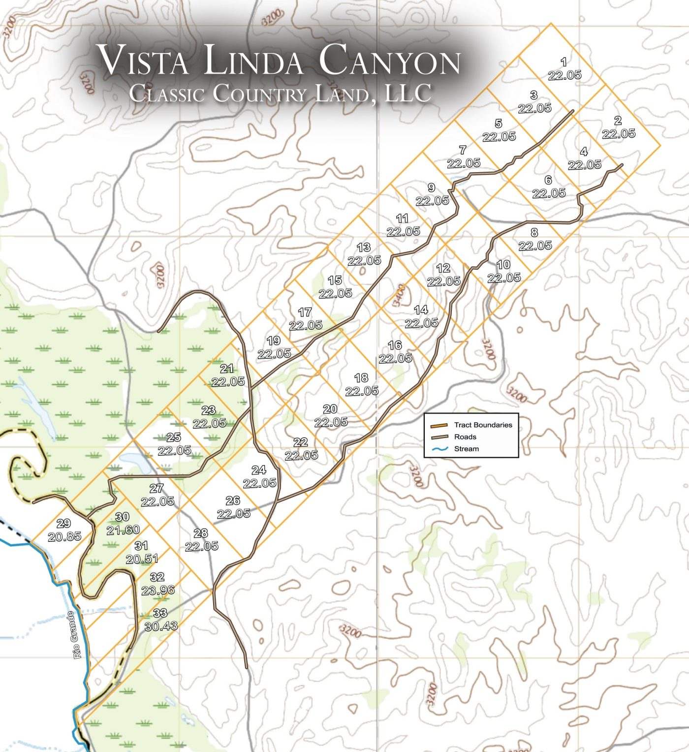 Vista Linda Canyon topographic plat map