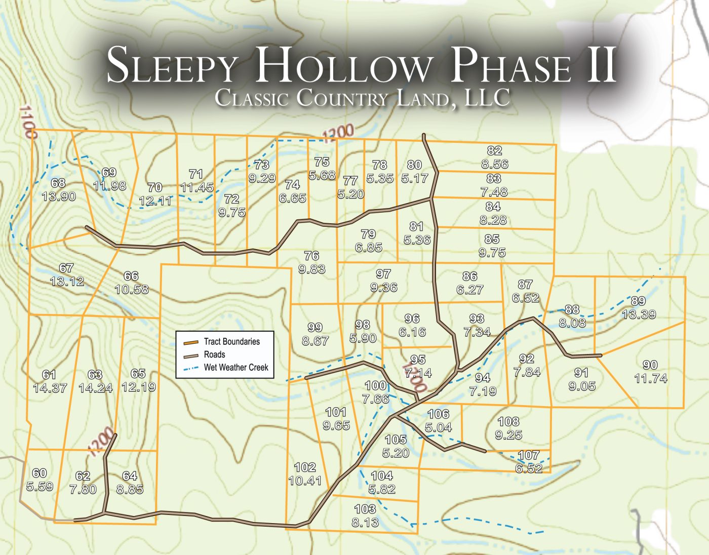 Sleepy Hollow Phase II topographic plat map