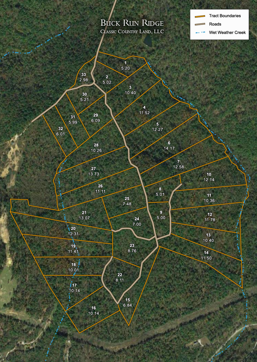Buck Run Ridge satellite plat map