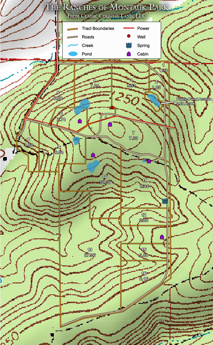 Ranches Of Montauk Park topographic plat map