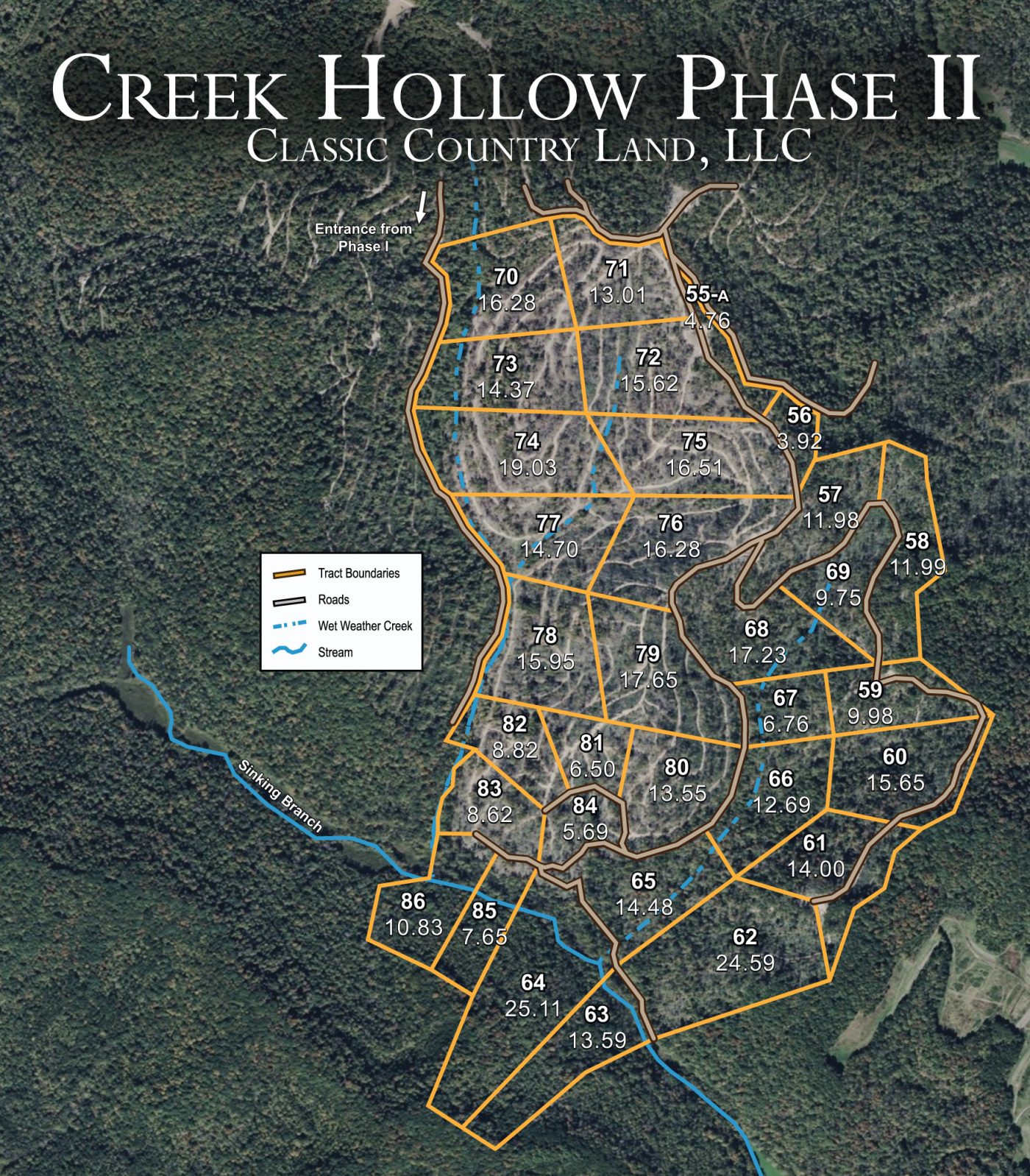 Creek Hollow Phase II satellite plat map