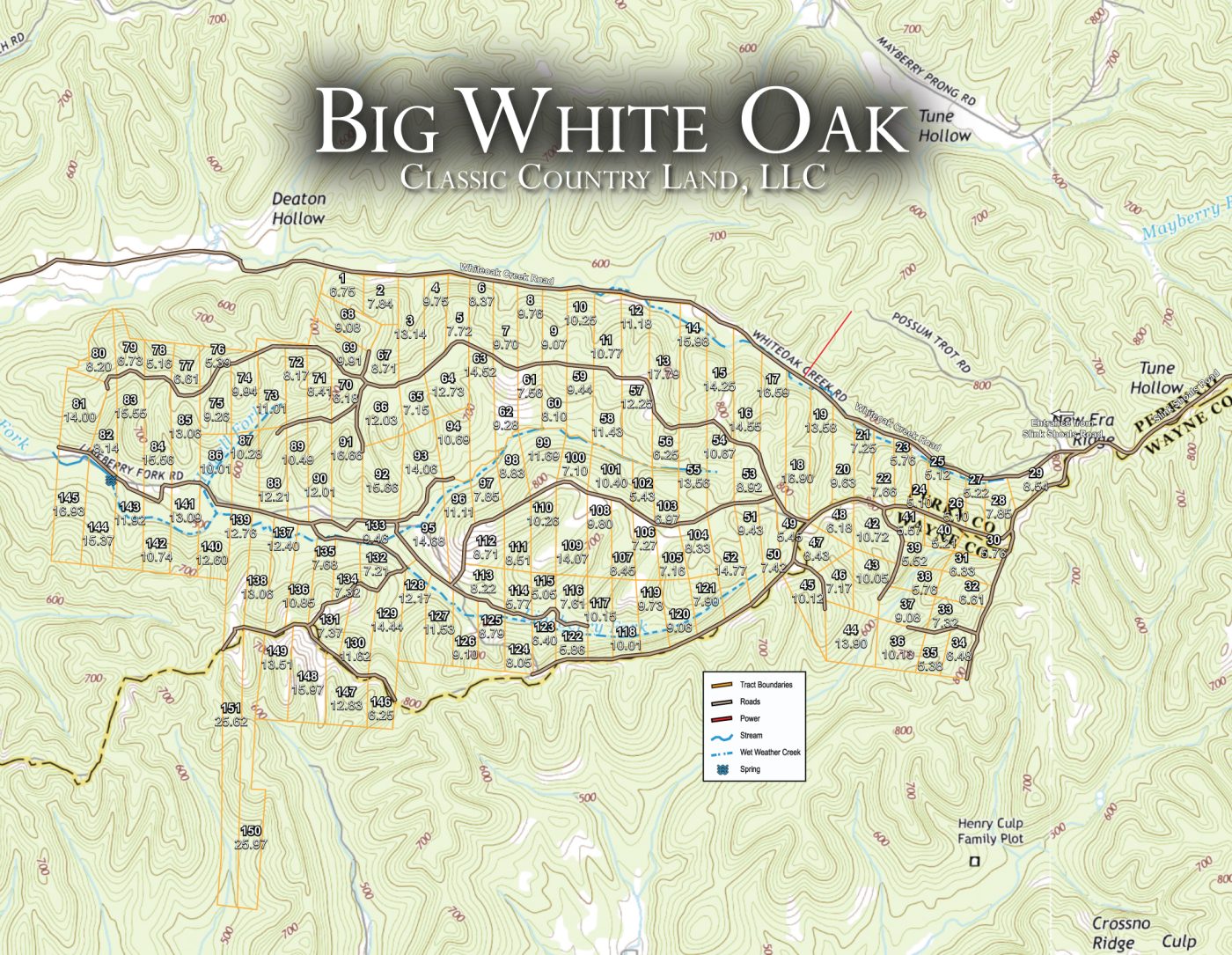 Big White Oak topographic plat map