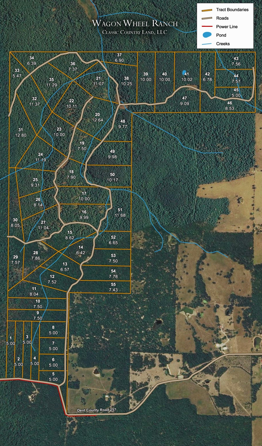 Wagon Wheel Ranch satellite plat map
