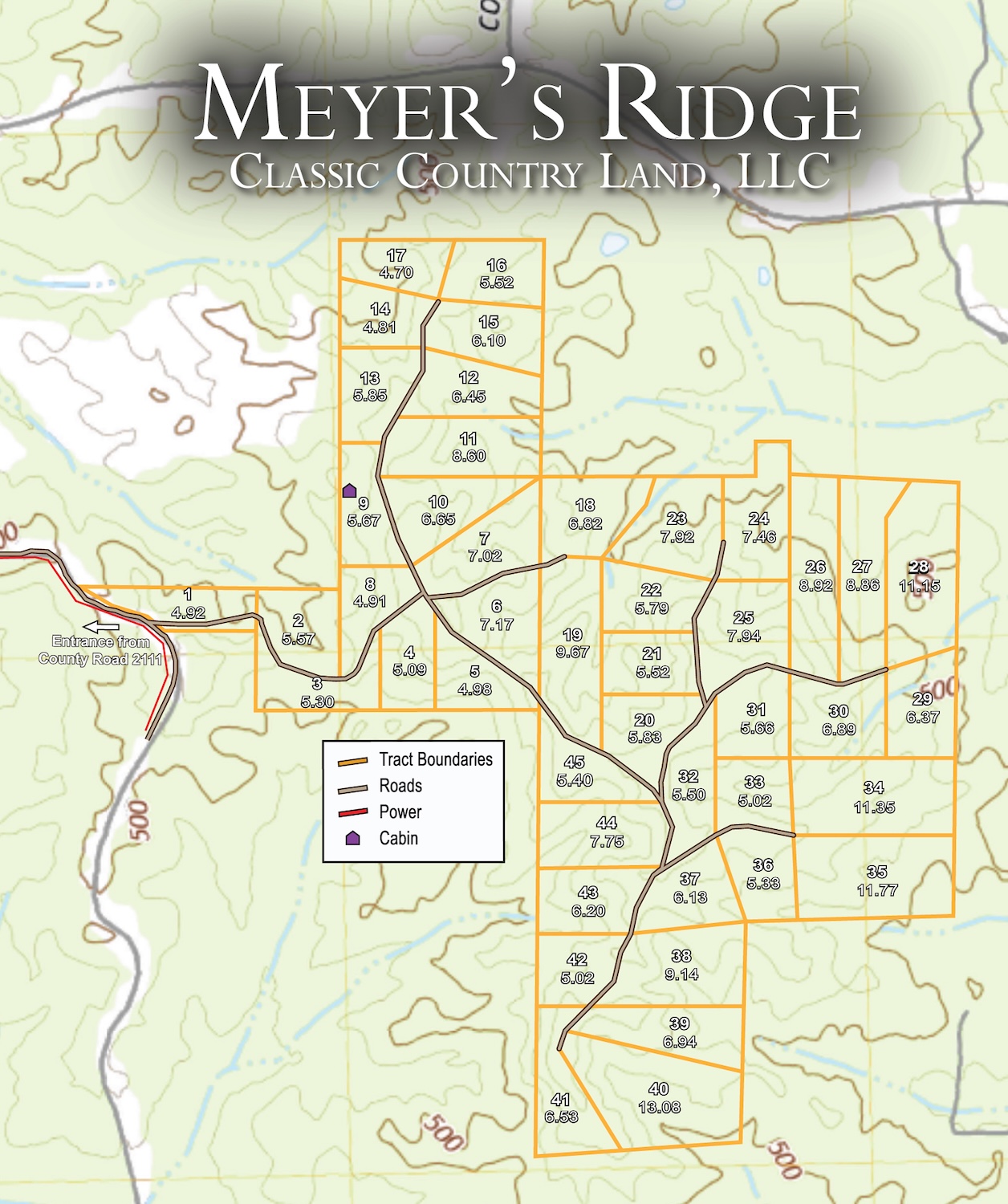 Meyer’s Ridge topographic plat map