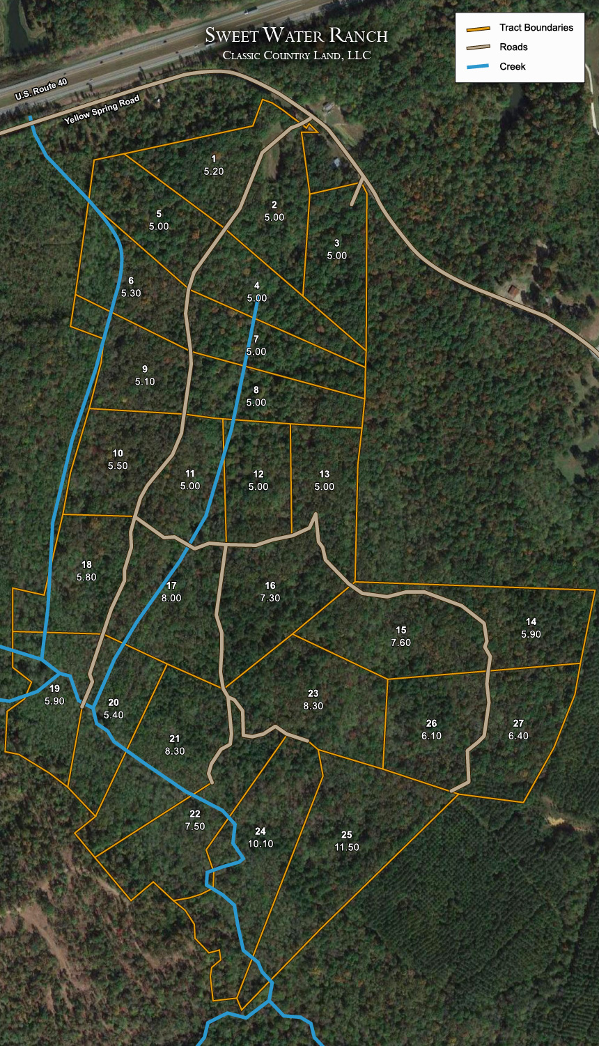 Sweet Water Ranch satellite plat map