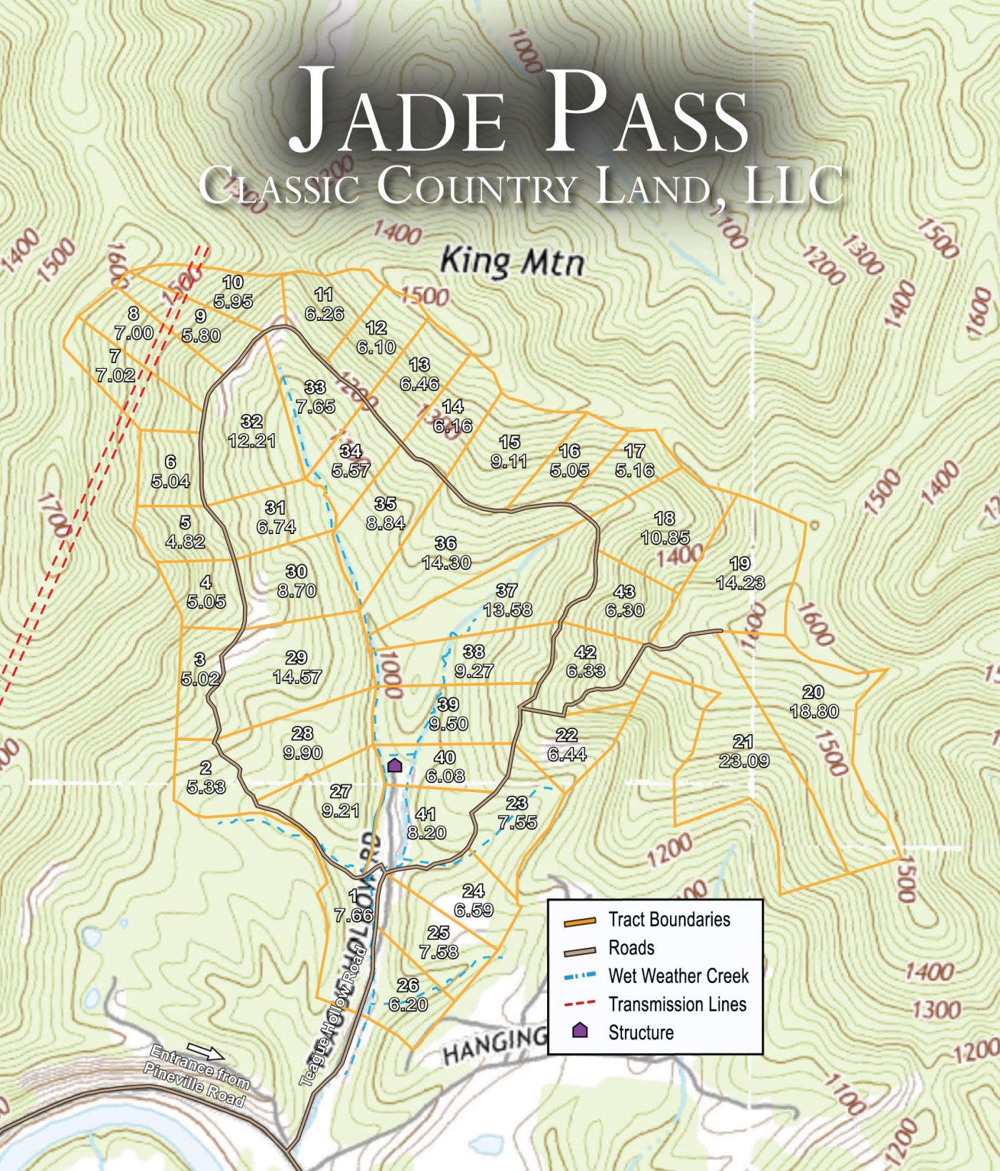 Jade Pass topographic plat map