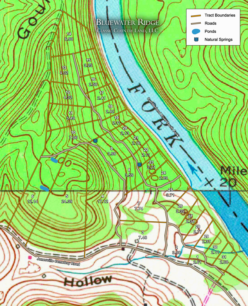 Bluewater Ridge topographic plat map