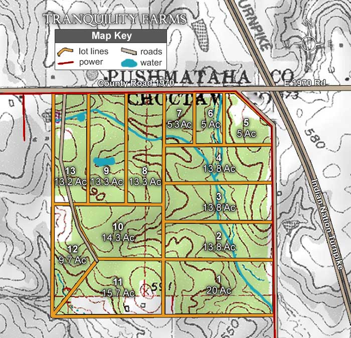 Tranquility Farms topographic plat map